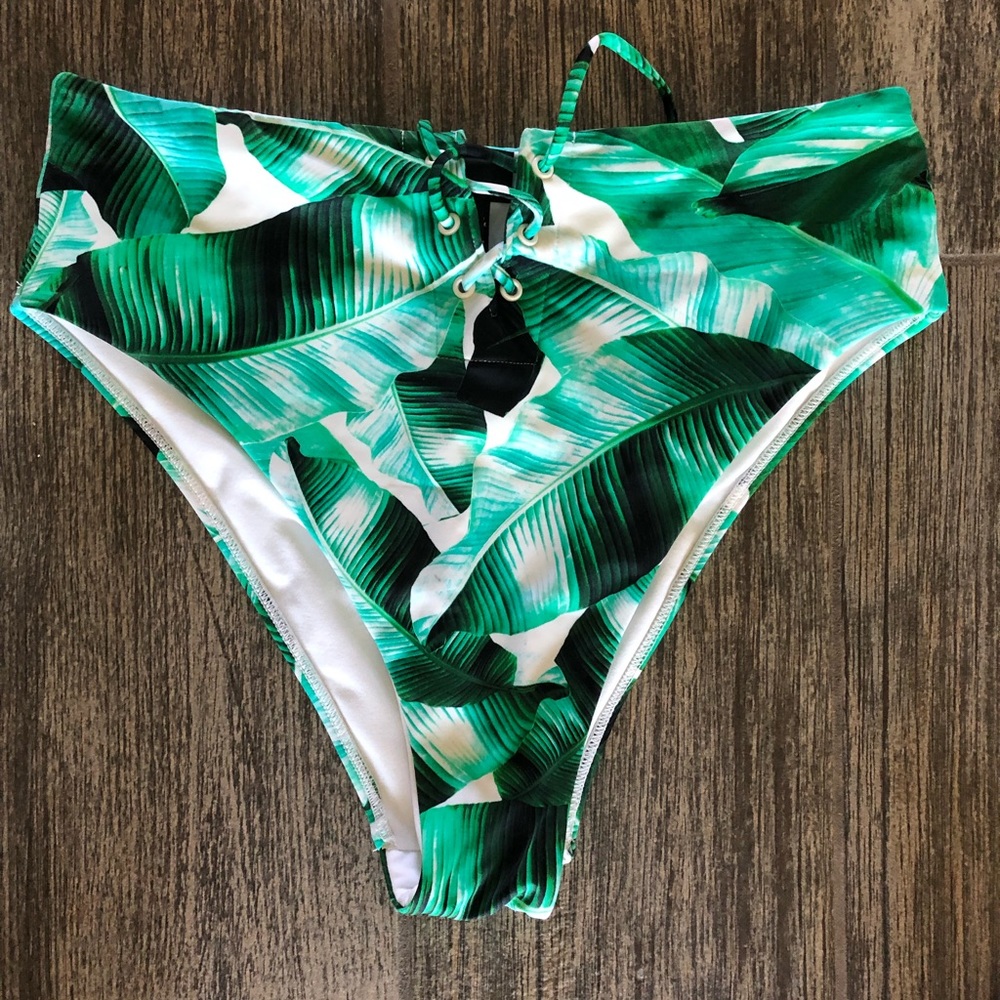 Green leaf pac sun swimsuit bottoms.